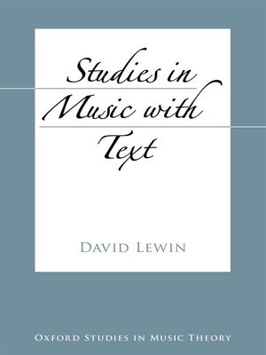 cover image of Studies in Music with Text